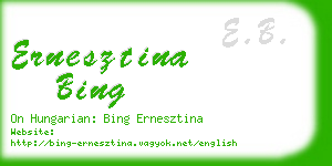 ernesztina bing business card